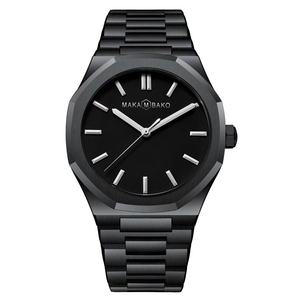 Maka นาฬิกาผู้ชายสีดำ, M-5015เคลื่อนไหวแบบหลายเหลี่ยมสแตนเลส - Product Image 3