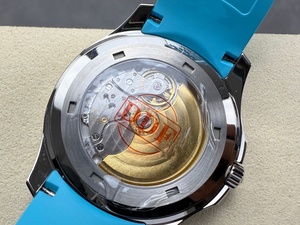 Montre mécanique étanche de qualité supérieure 40 mm, mouvement DDF factory 330, cadran noir 5167, bracelet bleu, montre de plongée - Product Image 4