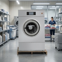 Lave-linge commercial entièrement automatique de 10 kg en acier inoxydable, fabriqué en usine, à chargement frontal et haute vitesse de rotation, pour usage professionnel