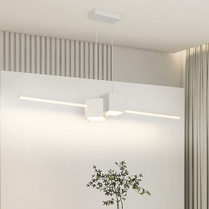 Lustre suspendu en métal blanc froid LED au design minimaliste asiatique, en forme de cube de papier, pour salle à manger, grande taille, garantie 3 ans - Product Image 4