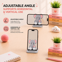 Support de téléphone portable en PVC réglable en forme d'éléphant mignon pour les magasins de détail, emballage personnalisé