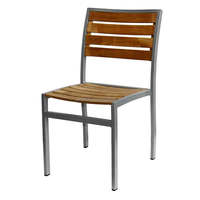 Chaise de salle à manger en bois aluminium teck design moderne et luxueux pour bistrot extérieur restaurant