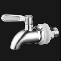 Robinet de baril à vin en acier inoxydable 304, surface brossée, forme structurelle simple, diamètre de tuyau 12/16 mm, anti-blocage