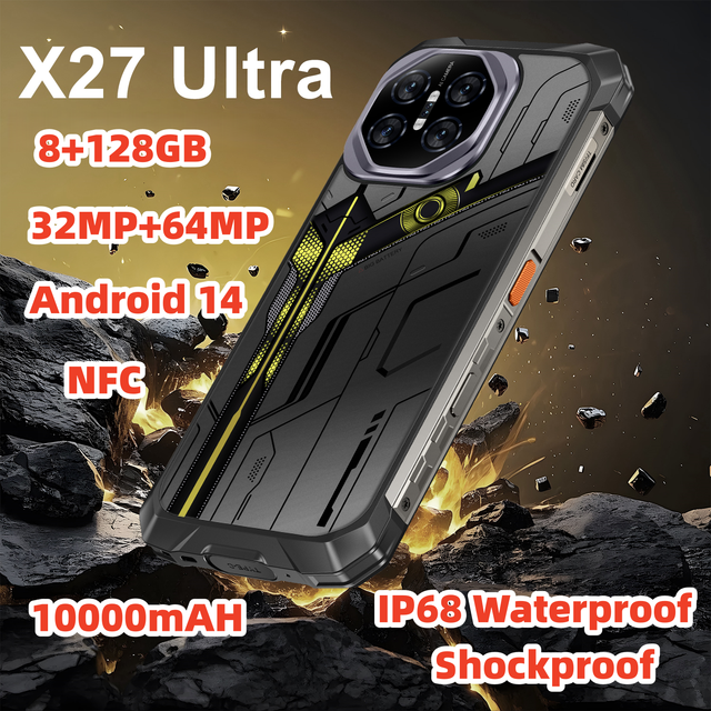 New Arrival High-Performance Smart Rugged Mobile Call Phone Android 14 8G RAM+128GB ROM 32MP+64MP 10000mAh Face Unlock Phone