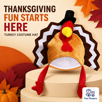 Chapeau en peluche de dinde de Thanksgiving, costume de récolte, jeu de rôle, carnaval, cosplay, vente chaude, léger, doux, en matière flottante, pour adulte, taille unique
