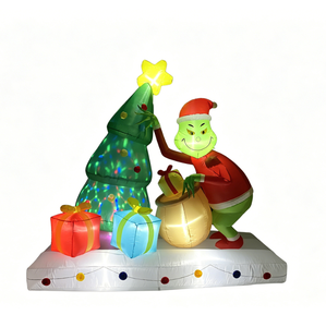 <span class=keywords><strong>Grinch</strong></span> Gonfiabile di 2,4 Metri con Albero di Natale e Pacchi Regalo per Decorazioni Esterne, con Luci LED Integrate - Product Image 2