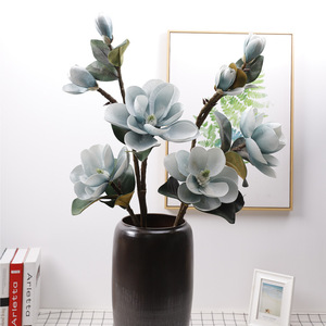 Flor Artificial de Magnolia B1042, Blanca y Azul, Flor de Seda Grande, Decoración del Hogar, Accesorios de Fotografía, Alta Simulación - Product Image 5