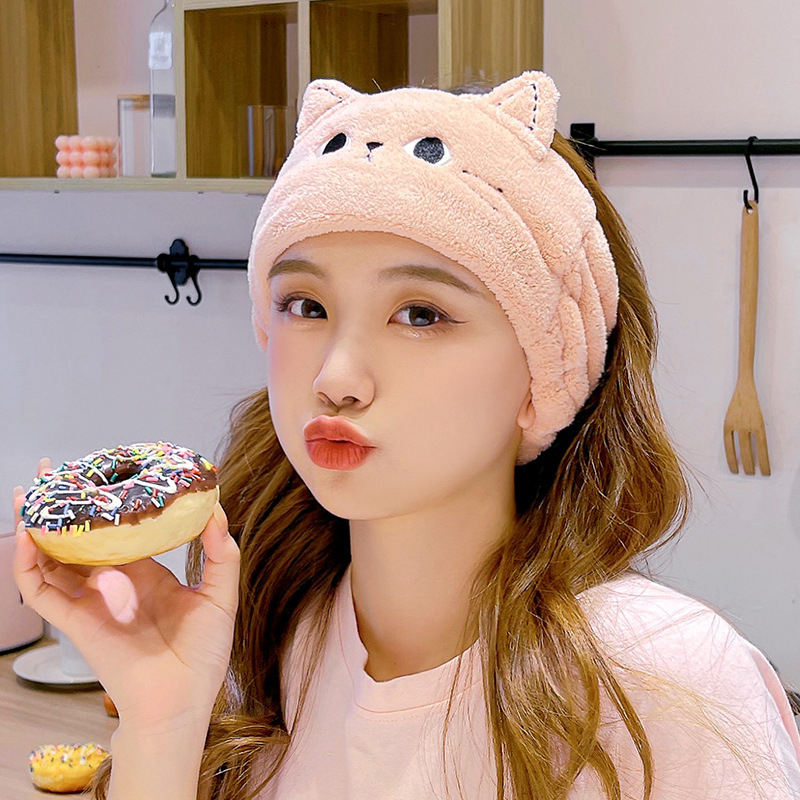 Custom Cute Soft Headband Hairband Women Facial Makeup Headband Fleece Head Wraps for Shower Washing Face