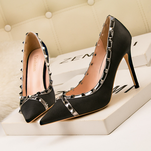 C11462a Plus Size <strong>Women</strong> Rivet <strong>Pumps</strong> High Heel Dress Shoes - Product Image 3
