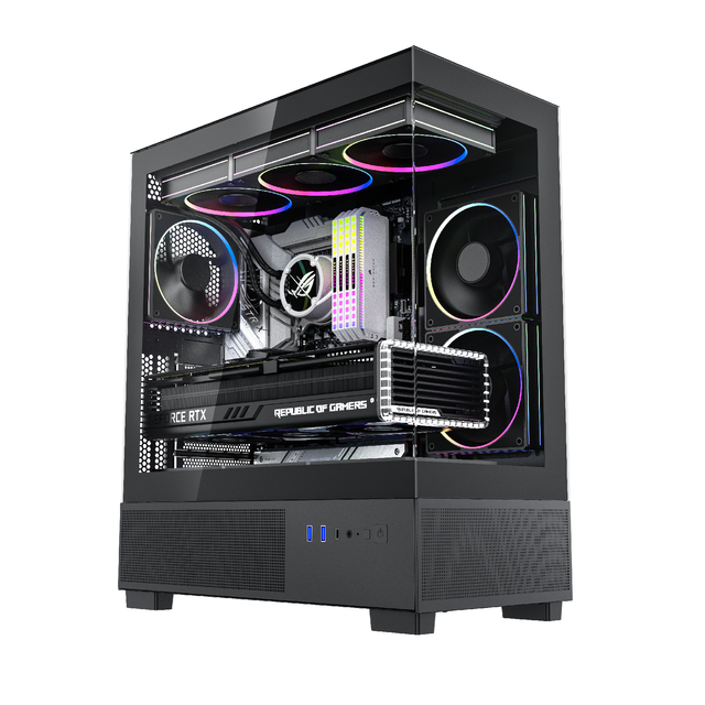 Popular Panoramic Sea View Room Game Case USB3.0 ATX Gaming Computer Case With Tempered Glass PC Case for Desktop