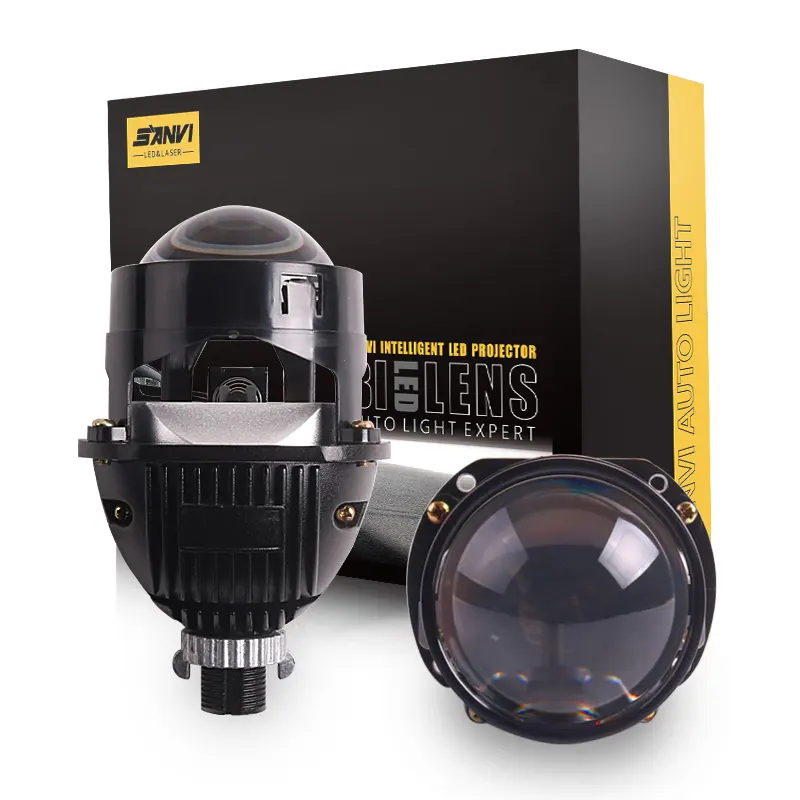 Sanvi S14 2.5Inch 47W Grootlicht Bi Led Projector Lens H4 H7 Auto Modificatie Verlichting