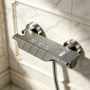 Mitigeur de douche thermostatique mural en laiton haute pression à touches de <span class=keywords><strong>piano</strong></span>, économie d'eau, anti-corrosion, autonettoyant, certifié GSO CE, garantie 5 ans GCC - Product Image 1