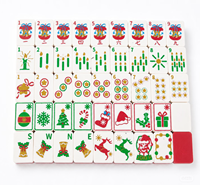 Jeu de Mahjong Américain Flottant en EVA avec Tuiles de Noël et Table Portable pour des Moments de Jeu Ludiques à la Piscine ou en Soirée