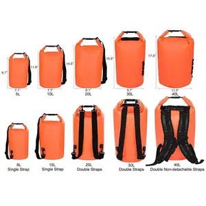 JIURAN OEM Outdoor 5L PVC 10L 15L 20L 30L 40L TPU Floating Roll Top Kayak Boat Sack Gear Backpack Waterproof Dry Bag