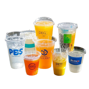 Custom Logo Printing Wholesale Branded 8 10 14 16oz Disposable <b>Cold</b> Drinks Coffee Clear PET Plastic <b>Cups</b> With Lid - Product Image 1