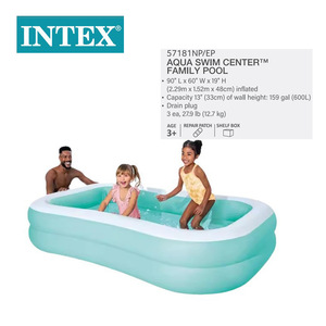 Piscina Inflable Rectangular <span class=keywords><strong>Intex</strong></span> 57181 y Piscina Infantil para Niños y Adultos, PVC Resistente - Product Image 4