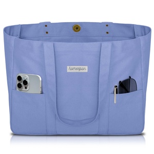 Multi-Functional Solid Color Tote Bags with Zipper Closure-Spacious Stylish Portable Design for Work Travel Everyday Essentials - Product Image 1