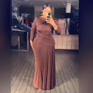 Abito da <span class=keywords><strong>donna</strong></span> <span class=keywords><strong>taglie</strong></span> forti in poliestere tinta unita con inserti, gonna elasticizzata, vita aderente, snellente, versatile, nuova collezione autunno 26 - Product Image 3