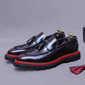 Mocasines de Hombre de Alta Calidad para Personalización al por Mayor. Zapatos de Cuero Genuino con Tratamiento de Color para Aumentar la Altura, Otoño - Product Image 5