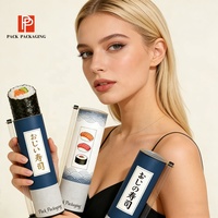 Tube cylindrique en papier kraft biodégradable de qualité alimentaire sur mesure pour sushis, emballage écologique OEM