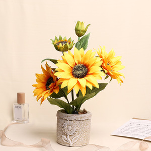Bouquet de tournesols Jinhe 30cm-100cm, fleur en soie, décoration d'intérieur, plante - Product Image 2