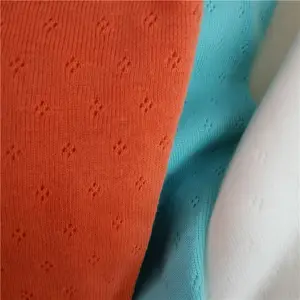 100% algodão pointeligle transferência laço rib tecido para roupas da baby'