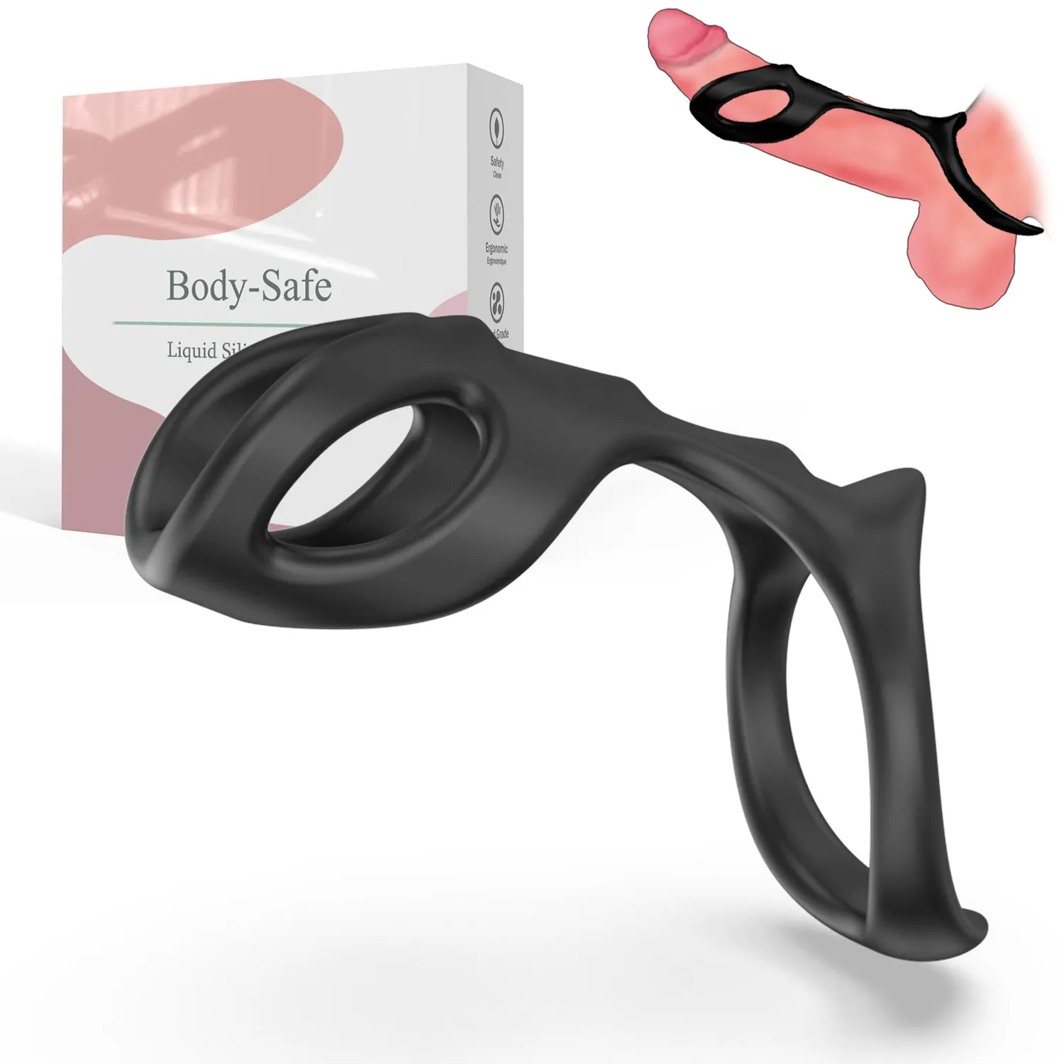 SAMEYO Penis Cock Ring Silicone Rubber Male Products Strong Delay Ejaculation Cock Ring Adult Sex Toy For Men