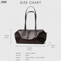 Sac Boston en cuir gaufré crocodile pour femme, sac à main à poignée supérieure, style minimaliste coréen pour les trajets quotidiens