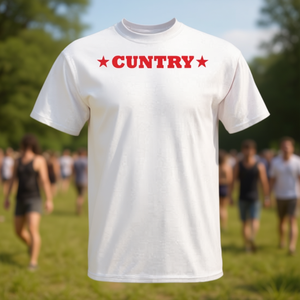 Camiseta Country con estampado de estrella roja, algodón blanco, unisex, talla para adultos S M L XL XXL - Product Image 3