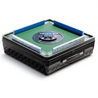 Table de Mahjong Automatique Portable Pliable avec Tuiles Magnétiques Miniatures (8 Dragons, 4 Blancs, 10 Jokers) Compatible Américain et Chinois