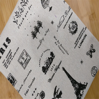 Tissu en coton/lin imprimé journal anglais tendance pour sacs à dessin DIY