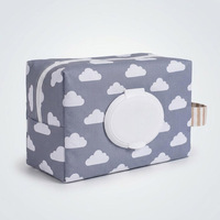 Sac de voyage réutilisable en polyester personnalisable pour lingettes humides, pochette de rangement pour couches de bébé avec trou d'accès pour lingettes, sac à mouchoirs pour bébé