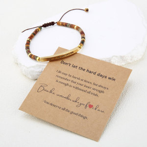Wholesale 316L Stainless Steel 14k 18k Gold Plated Fashion <b>Bracelets</b> & Bangles Inspirational <b>Bracelet</b> <b>Beads</b> for Women <b>Men</b> - Product Image 2