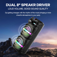 Haut-parleur d'extérieur sans fil Bluetooth double 8 pouces avec USB, TF et AUX, télécommande, prix usine ZQS, vente en gros OEM [Premium]