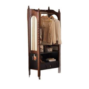 Portable Wardrobe Solid Wood Floor Standing <b>Clothes</b> <b>Rack</b> Vintage Style Open Shelf <b>For</b> <b>Bedroom</b> Clothing Storage Organizer - Product Image 5