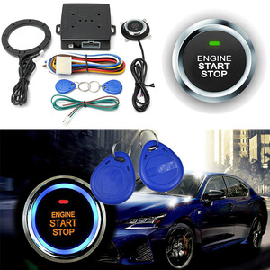 Système de démarrage sans clé pour voiture 12V universel, interrupteur de démarrage à un bouton avec RFID antivol, kit de câblage LED bleu type C - Product Image 5
