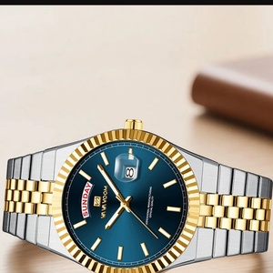 Montre de luxe pour homme d'affaires, montre à date et jour, étanche, lumineuse, en acier inoxydable, quartz, montre-bracelet tendance pour homme - Product Image 3