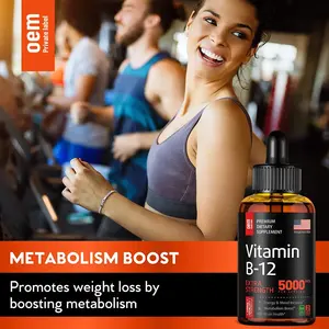 Bcpopo Thương hiệu mới đến vitamin B12 bổ sung 5000 mcg Vitamin B12 giọt chất lỏng