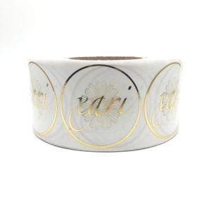 Custom Logo Printing Roll Transparent Labels Clear Gold Foil Self Adhesive Private Sticker