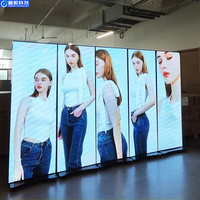 Складной портативный 4K HDR LED-дисплей для цифровых вывесок с беспроводным управлением через приложение, водонепроницаемый, для установки на пол, с настраиваемым размером