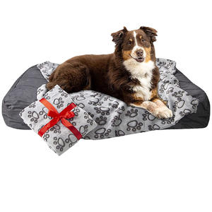 Manta gris suave para mascotas de los más vendidos de alta calidad con diseño de estampado de pata esponjosa y cálida para gatos, perros, cama y sofá - Product Image 5