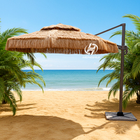 Parasol solaire robuste résistant au vent et à l'eau pour patio, mobilier de jardin extérieur, logo imprimé, parasol cantilever pour plage et hôtel