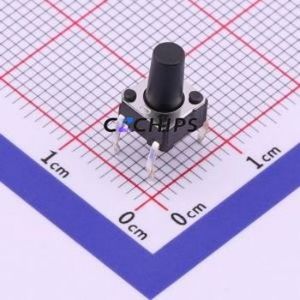 B3F-1070 Tactile Switch Through hole Component (THT)-4P,6x6mm Switch Single Pole Single Throw Round Button 98gf Through Hole - Product Image 1