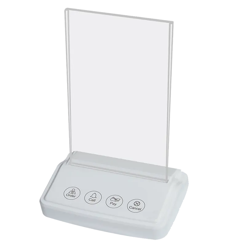 433.92MHz <strong>Wireless</strong> <strong>Table</strong> Call Button With Menu Holder <strong>Restaurant</strong> Service Calling <strong>System</strong> Caller Buzzer Button With <strong>Table</strong> Stand