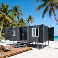 Maison conteneur modulaire à double aile, grande envergure, en kit, multi-étages, pour projet de construction et plan directeur de logement