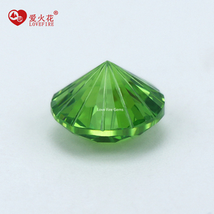 Đá Cz Hình Tròn Màu Xanh Lá Nhạt Đá Zirconia Khối Lập Phương <span class=keywords><strong>Aaa</strong></span> Cắt Hoa Cúc Pháo Hoa - Product Image 5