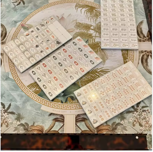 10 tuiles de mahjong américaines en acrylique épais à 4 couches, design gravé de luxe moderne, pliables, de qualité supérieure - Product Image 2