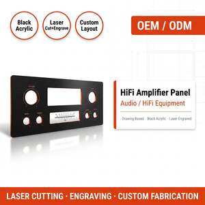 Servicio de Fabricación de Panel Frontal de Acrílico Negro Cortado con Láser Personalizado para Amplificador HiFi OEM - Product Image 1
