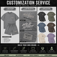 Conjunto de Camiseta y Pantalones Cortos Oversize para Hombre, Estilo Streetwear, Lavado, Algodón, Diseño Gráfico Personalizado, Proveedor OEM, Marca Privada, Venta al Por Mayor, Pedidos al Por Mayor