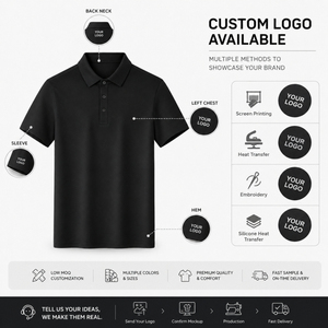 Chemise de golf pour homme à manches courtes, en mélange de coton Sorona 20g, tricotée, respirante, avec logo personnalisé, vente en gros sous marque privée - Product Image 2